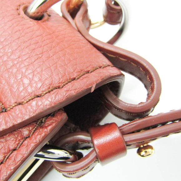 Chloé ABY S20B71P Women's Leather Shoulder Bag Red Brown - Picture 5 of 13